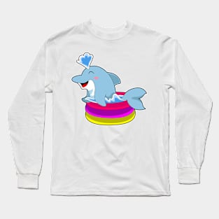 Dolphin Swimming Kids pool Long Sleeve T-Shirt